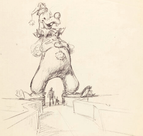Concept art of a Goofy entrance from the Bradley/Bushman Early Disneyland Archives collection available during the Art of Disneyland auction at Heritage Auctions. (Courtesy of Heritage Auctions)