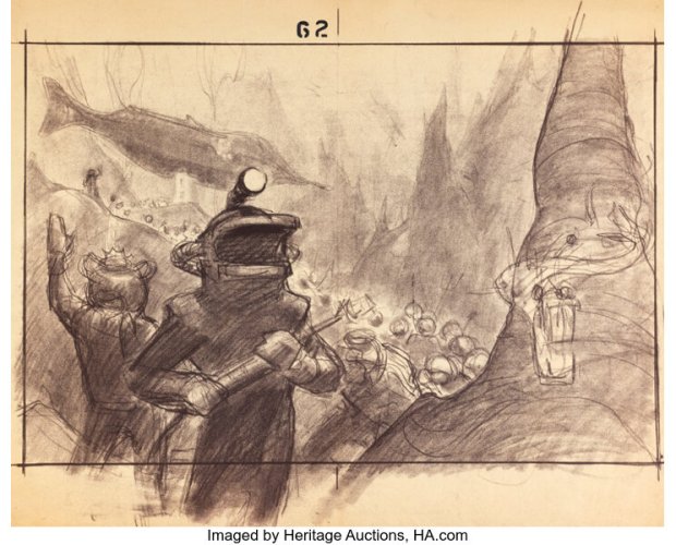 Concept art of a 20,000 Leagues Under the Sea submarine attraction from the Bradley/Bushman Early Disneyland Archives collection available during the Art of Disneyland auction at Heritage Auctions. (Courtesy of Heritage Auctions)