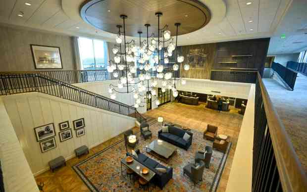 The Great Room lobby at the remodeled Knott's Hotel in Buena Park, CA, on Thursday, Feb. 29, 2024. (Photo by Jeff Gritchen, Orange County Register/SCNG)