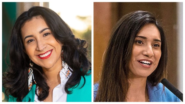 If they win their respective November races, sisters Clarissa Cervantes, left, and Assemblymember Sabrina Cervantes, D-Riverside will represent much of western Riverside County in the legislature.