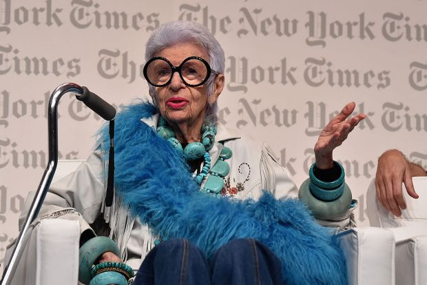 MIAMI, FL - DECEMBER 03: Iris Apfel, Design Entrepreneur speaks onstage at the The New York Times International Luxury Conference at Mandarin Oriental on December 3, 2014 in Miami, Florida. (Photo by Larry Busacca/Getty Images for The New York Times International Luxury Conference)
