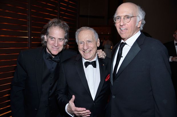 HOLLYWOOD, CA - JUNE 06: (L-R) Actor/comedian Richard Lewis, honoree Mel Brooks, and Larry David attend the 41st AFI Life Achievement Award Honoring Mel Brooks after party at Dolby Theatre on June 6, 2013 in Hollywood, California. Special Broadcast will air Saturday, June 15 at 9:00 P.M. ET/PT on TNT and Wednesday, July 24 on TCM as part of an All-Night Tribute to Brooks. (Photo by Frazer Harrison/Getty Images for AFI)